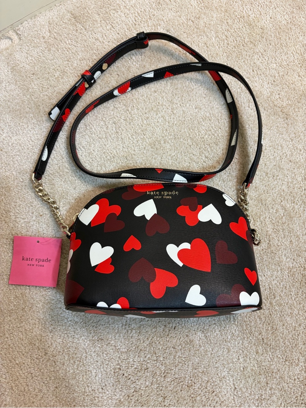 Kate Spade Spencer Celebration Hearts Small Dome Crossbody NWT